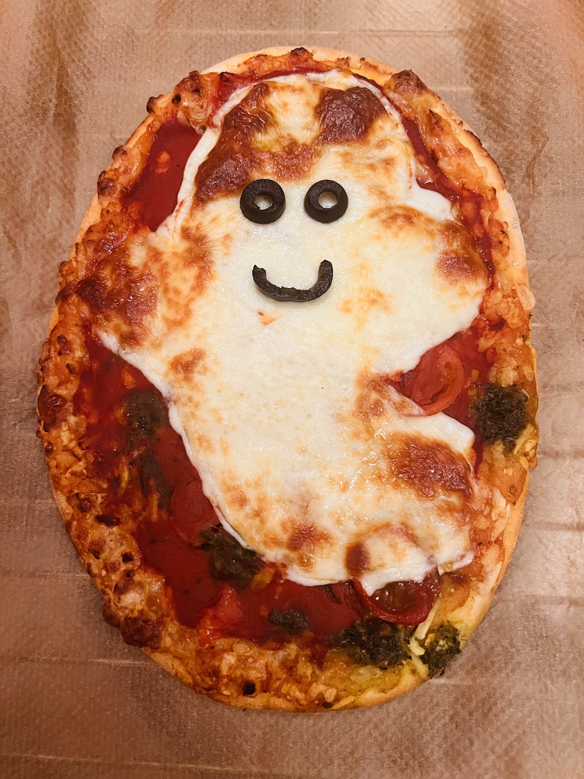 Ghost Pizzas savoury Halloween food idea