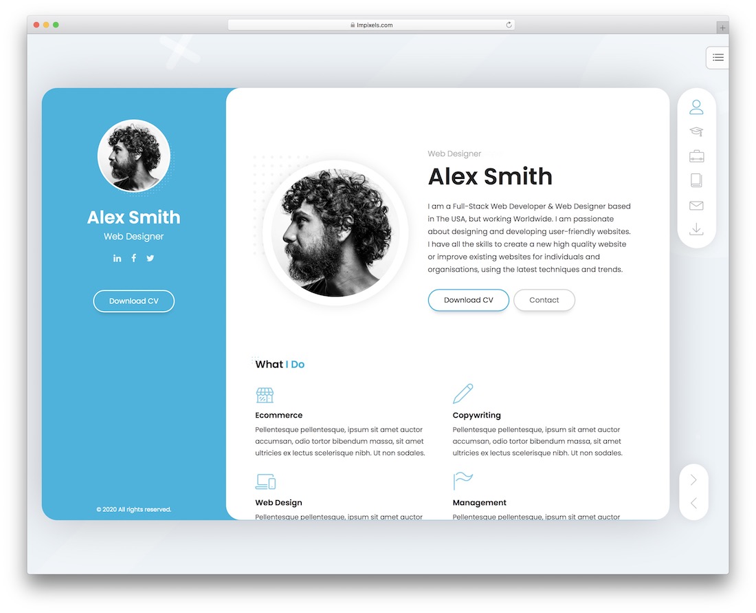 tema de curriculum vitae de breezycv wordpress