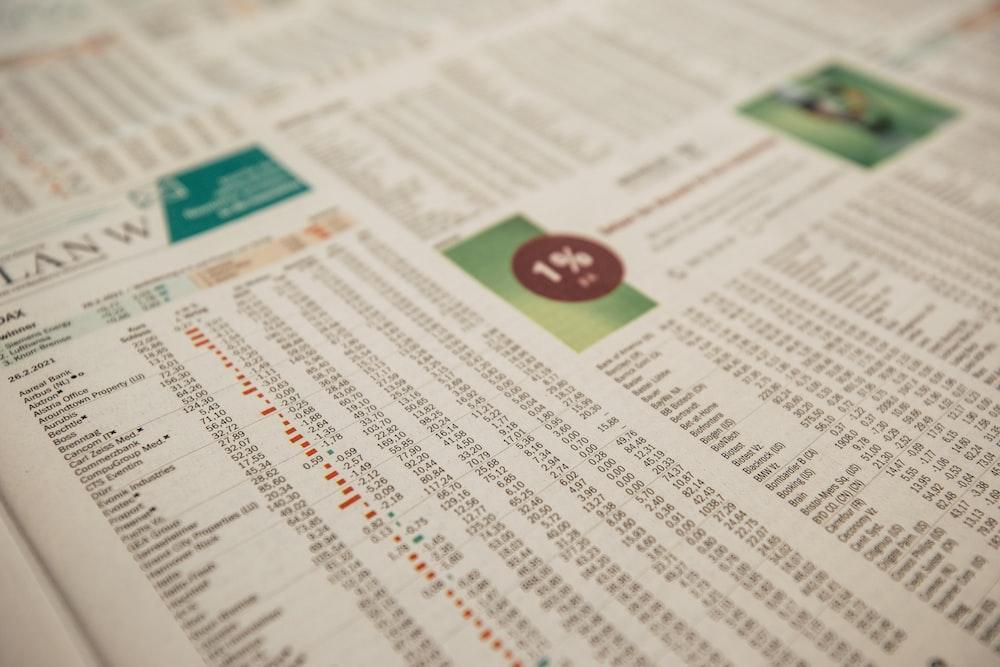 Tracking stock prices in a newspaper