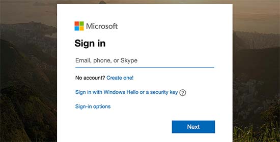 Entrar no Outlook