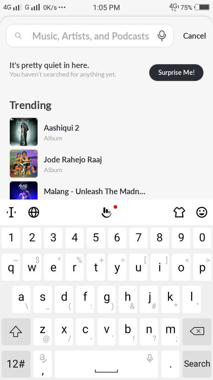 JioSaavn Trending Screen