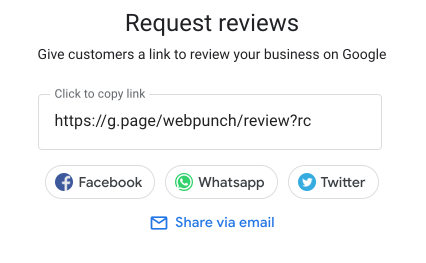 Google Review URLs - WebPunch