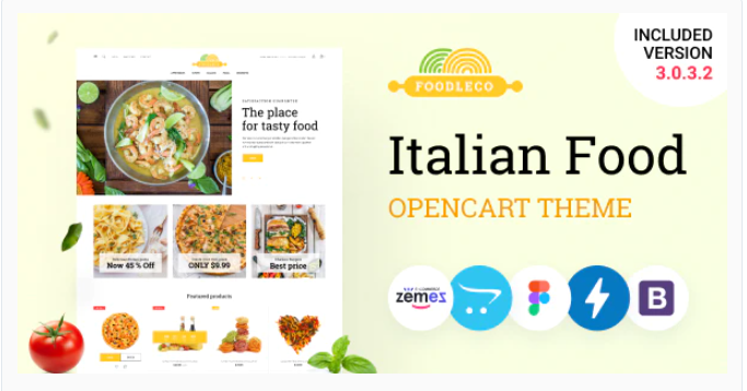 brilliant Opencart food store theme