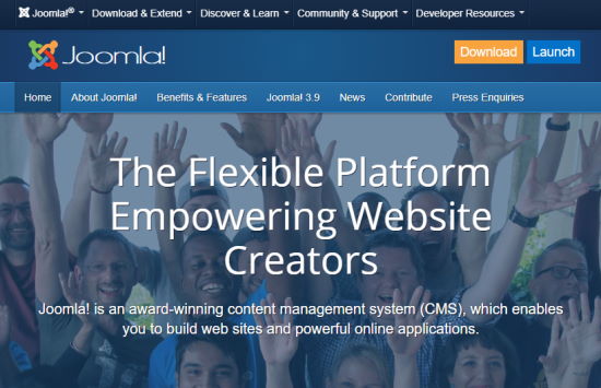 The Joomla front page