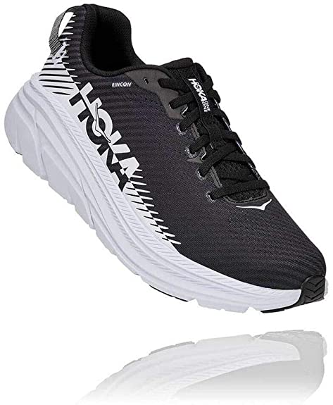 HOKA ONE ONE Men's Rincon 2 Road Running Shoe (Black/White