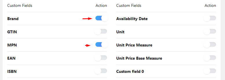 enable custom fields for Amazon Product Feed 
