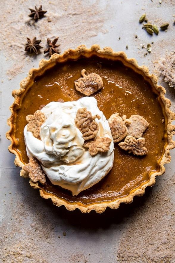 Chai Pumpkin Pie with Maple Whipped Cream | halfbakedharvest.com @hbharvest