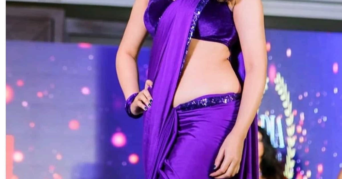 Viral Adda99 Shraddha Das Stunning In Purple Saree 