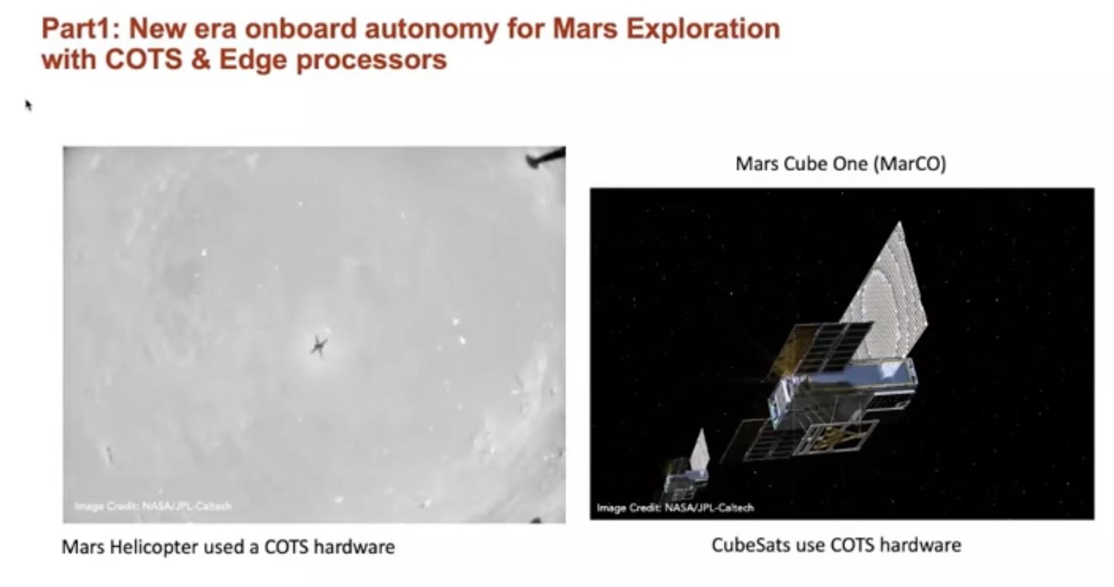 Part 1: New era onboard autonomy for Mars exploration with COTS and Edge processors 