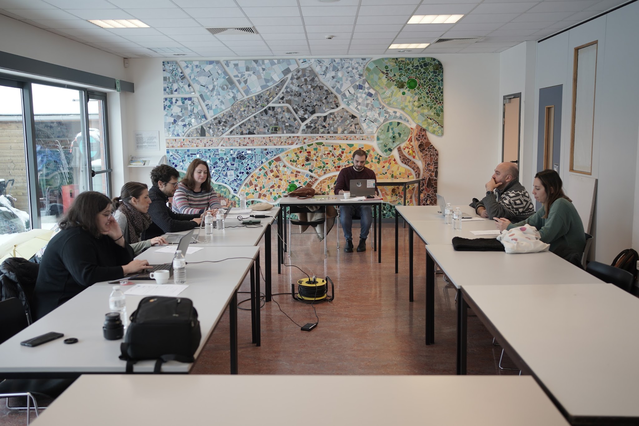 The VTJ2 partners’ representatives sitting at conference room of La Lumiere during the final transnational partners’ meeting (BE)
