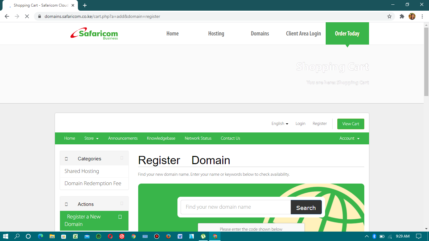 safaricom domain registration