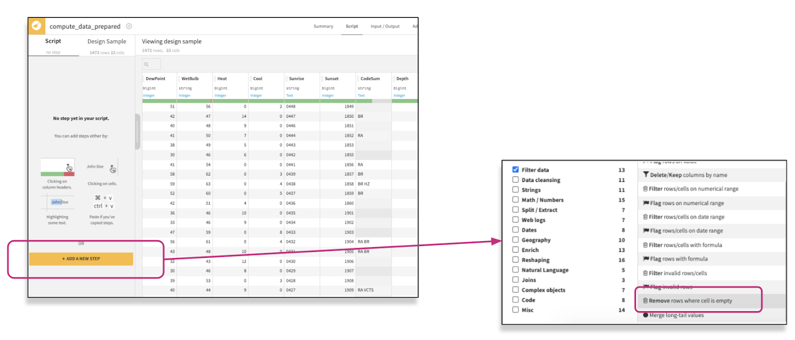 Add a New Step in Dataiku flow