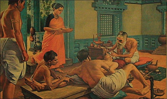 Sushrutha performing surgery