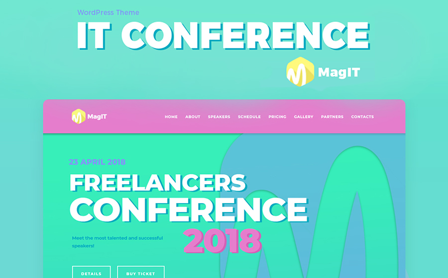 Tema WordPress MagIT Conference Elementor