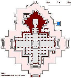 Floor Plan of the Chennakesava Temple, Belur