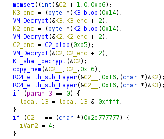 Code snippet demonstrating C2 decryption.