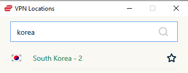 VPN location Korea