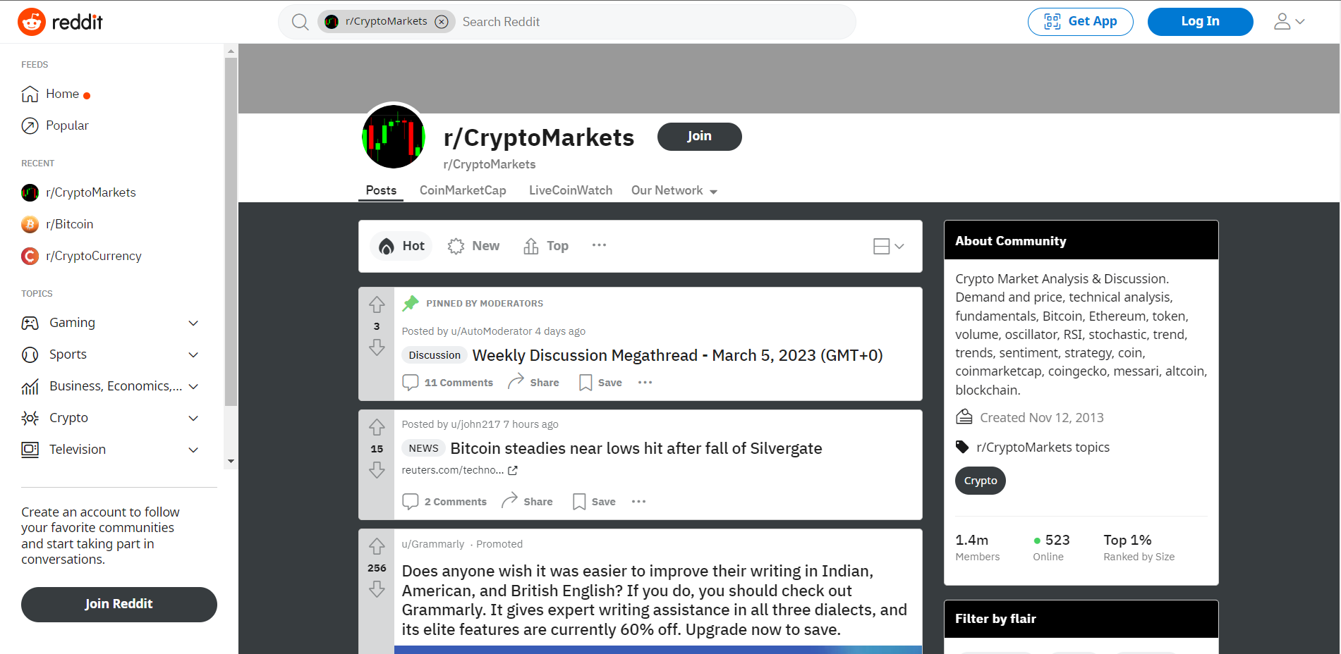Cryptomarkets subreddit on reddit