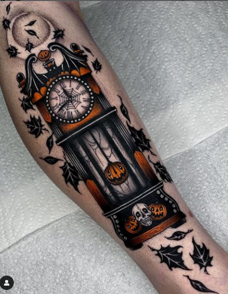 Halloween Clock Tattoo