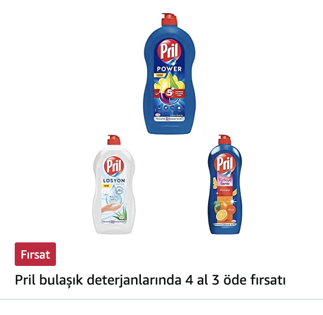 4 al 3 öde Amazon Bref, Clin, Dixi, Pril İndirim Kodu Şubat 2025