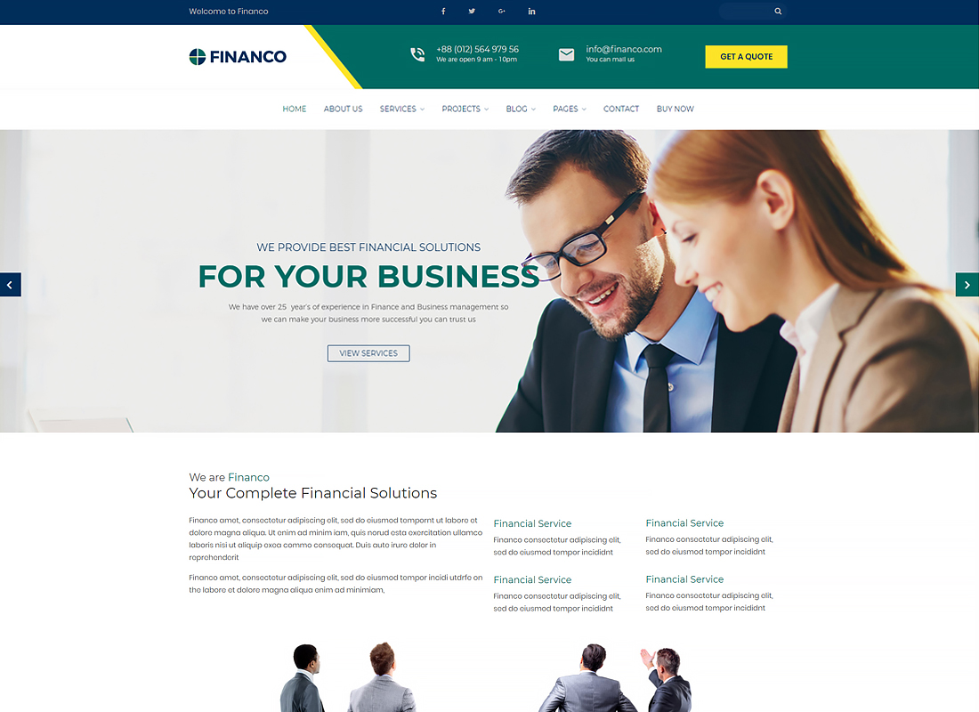 Financo - Tema de WordPress de Finanzas e Inversiones