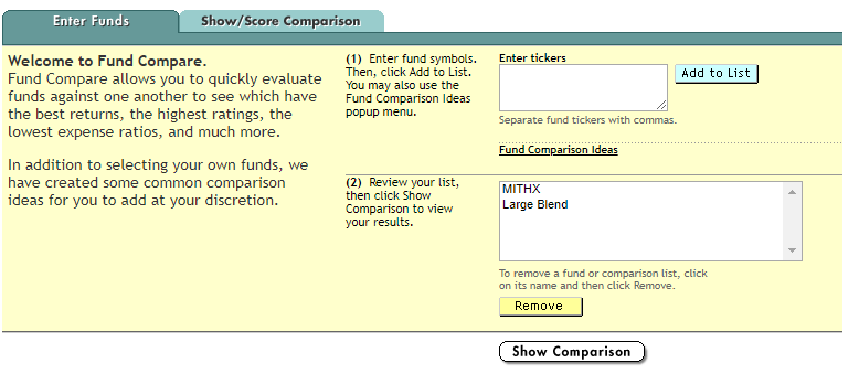 hit show comparison button