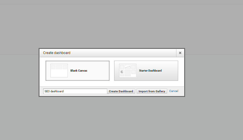 importing dashboards from google analytics solutions gallery