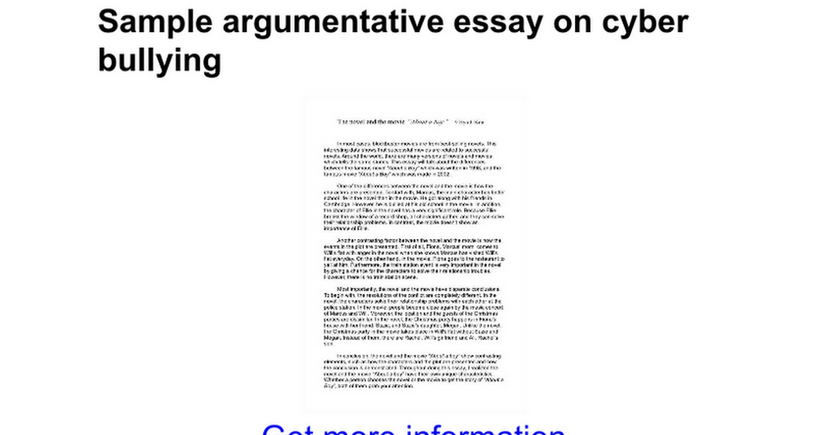 cyber bullying essay sample
