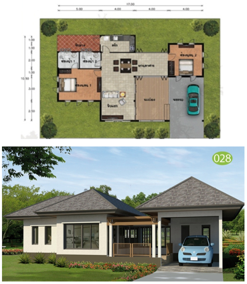 แจกแบบบ้านชั้นเดียวฟรี