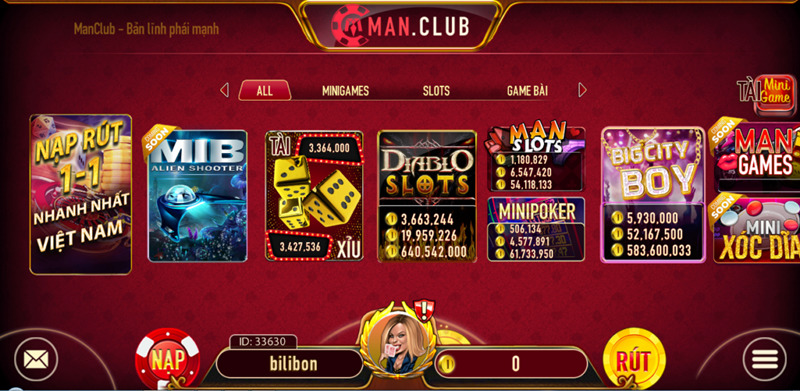 Một số game bài nổi bật tại Manclub