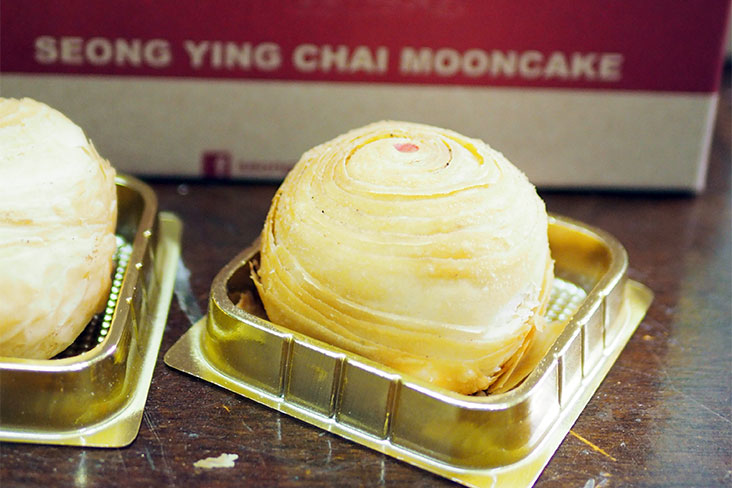 The Shanghai mooncake is flaky and delicious with its yam paste.