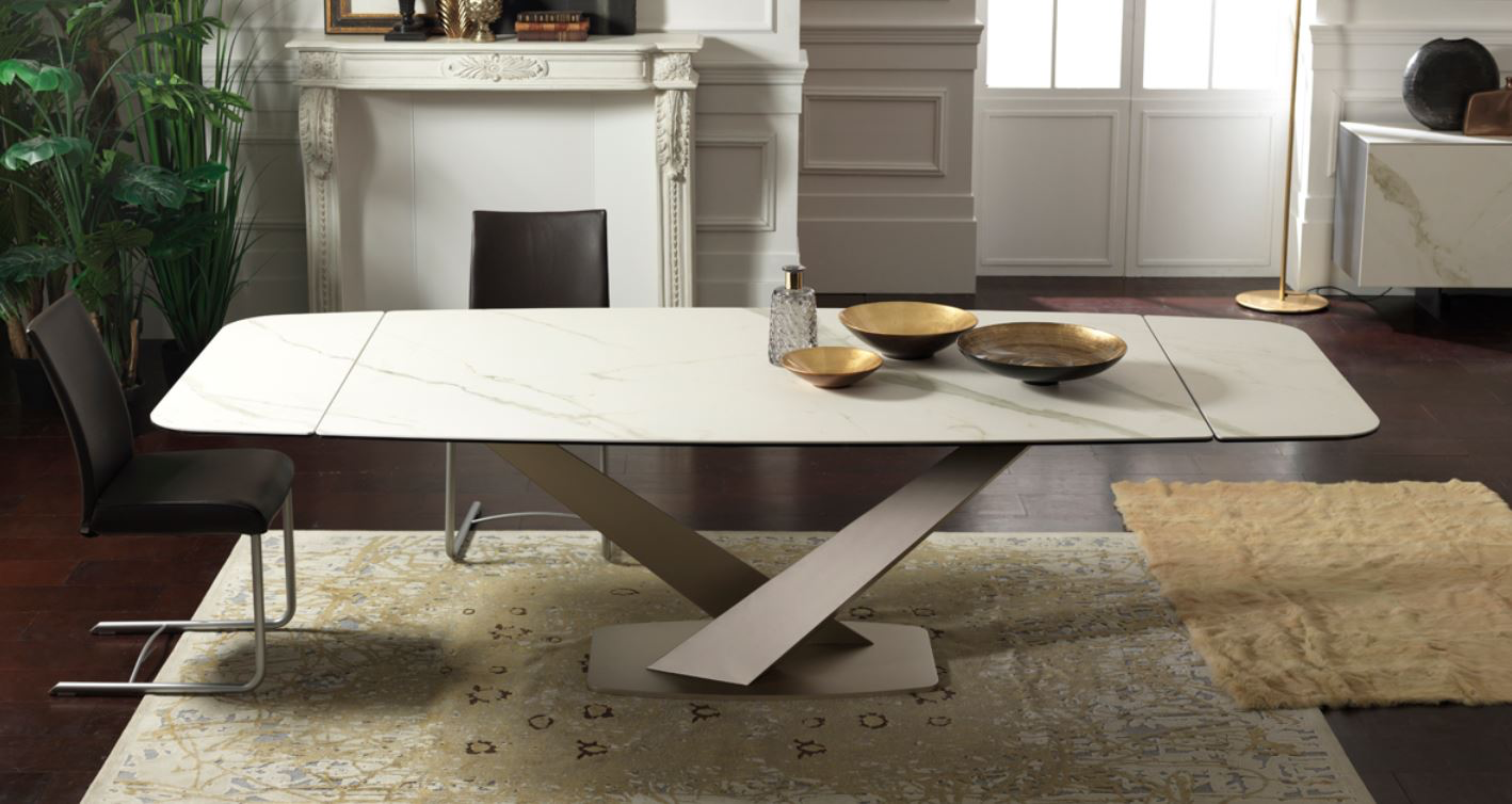 現代簡約風格家具推薦－餐桌：NAOS義大利進口家具｜ZEUS電動伸縮餐桌