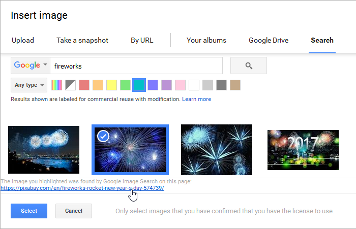 Google image search results