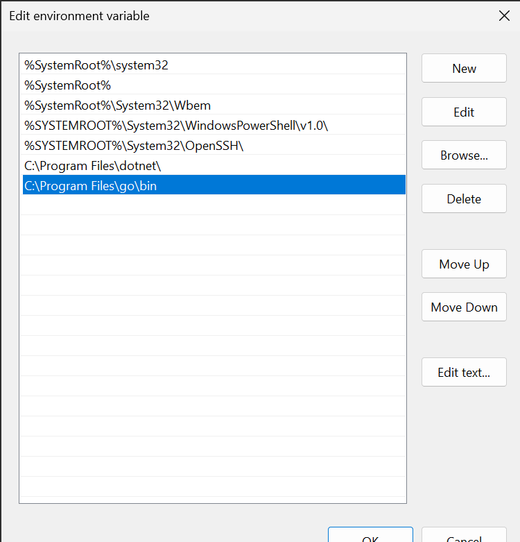Uninstall Golang Screenshot