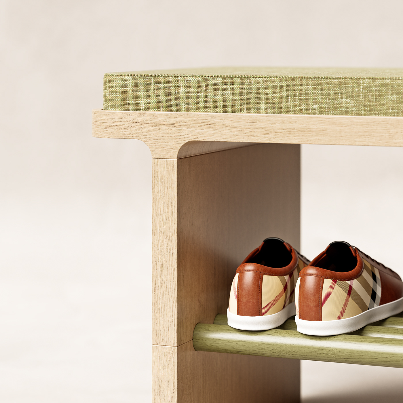 bench design furniture minimal product design  seat Shoe rack wood