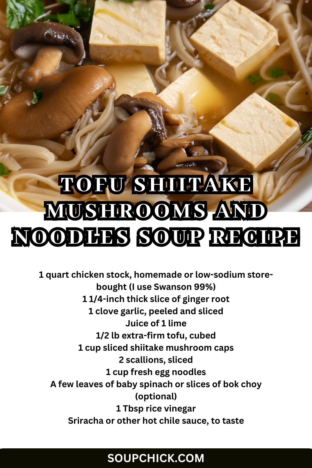 Tofu, Shiitake & Noodles Soup