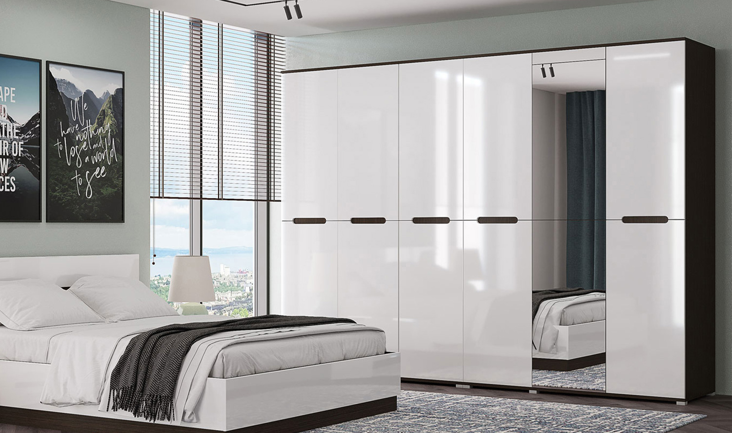 Artuz floor to ceiling wardrobe door mechanism provides Lacquered glass wardrobe shutters in Bangalore and a Sliding wardrobe soft close mechanism manufacturers