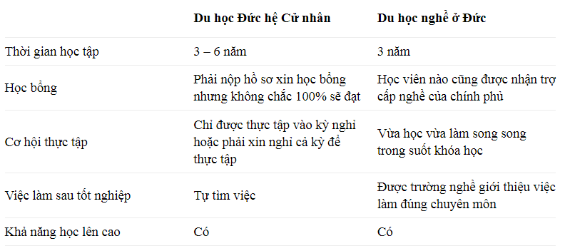 Sự khác nhau giữa du học đại học và du học nghề tại Đức