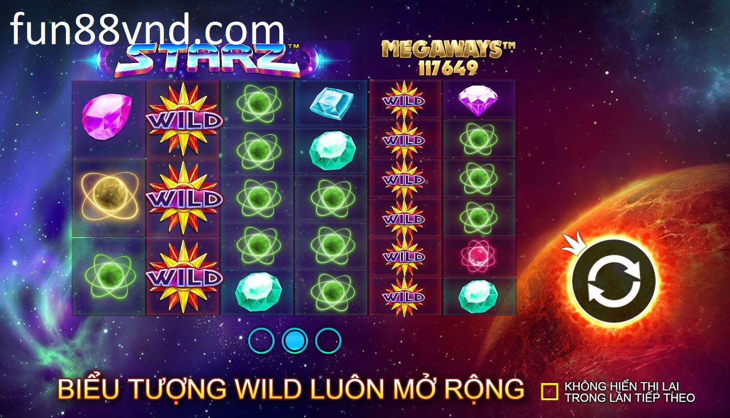 Giới thiệu về trò chơi game Starz Megaways tại Fun88