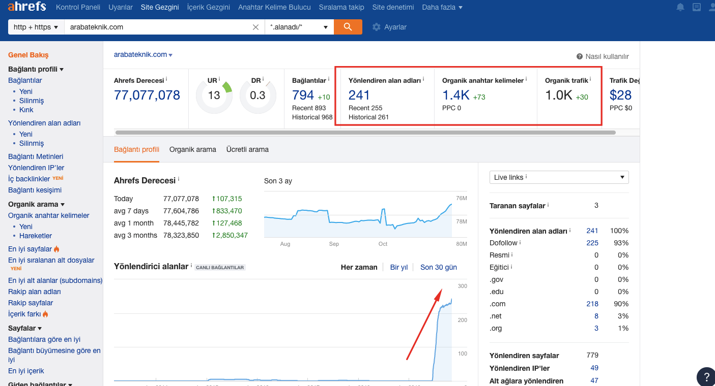 ahrefs site analizi