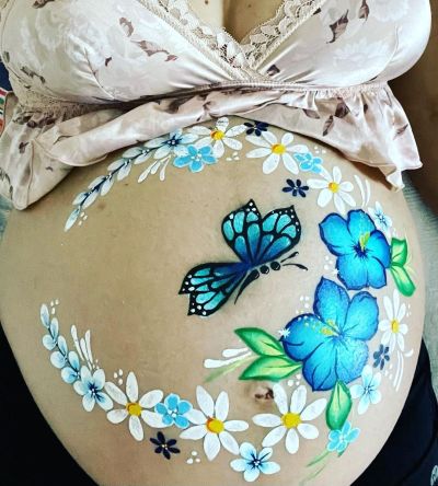 pregnant belly painting ideas buttefly