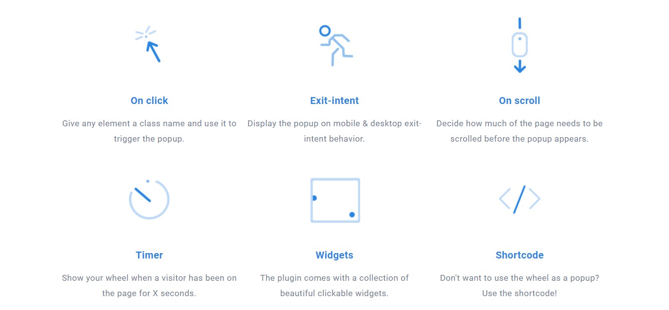 wp optin wheel várias opções de exibição