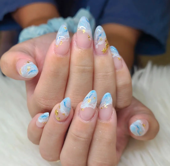 blue wave nails different angle