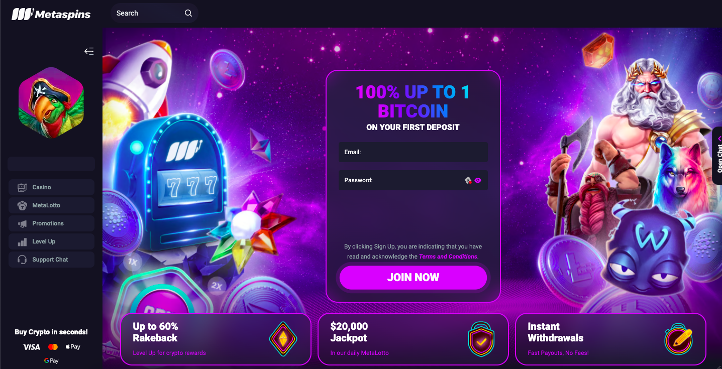 meta spins crypto casinos with faucet