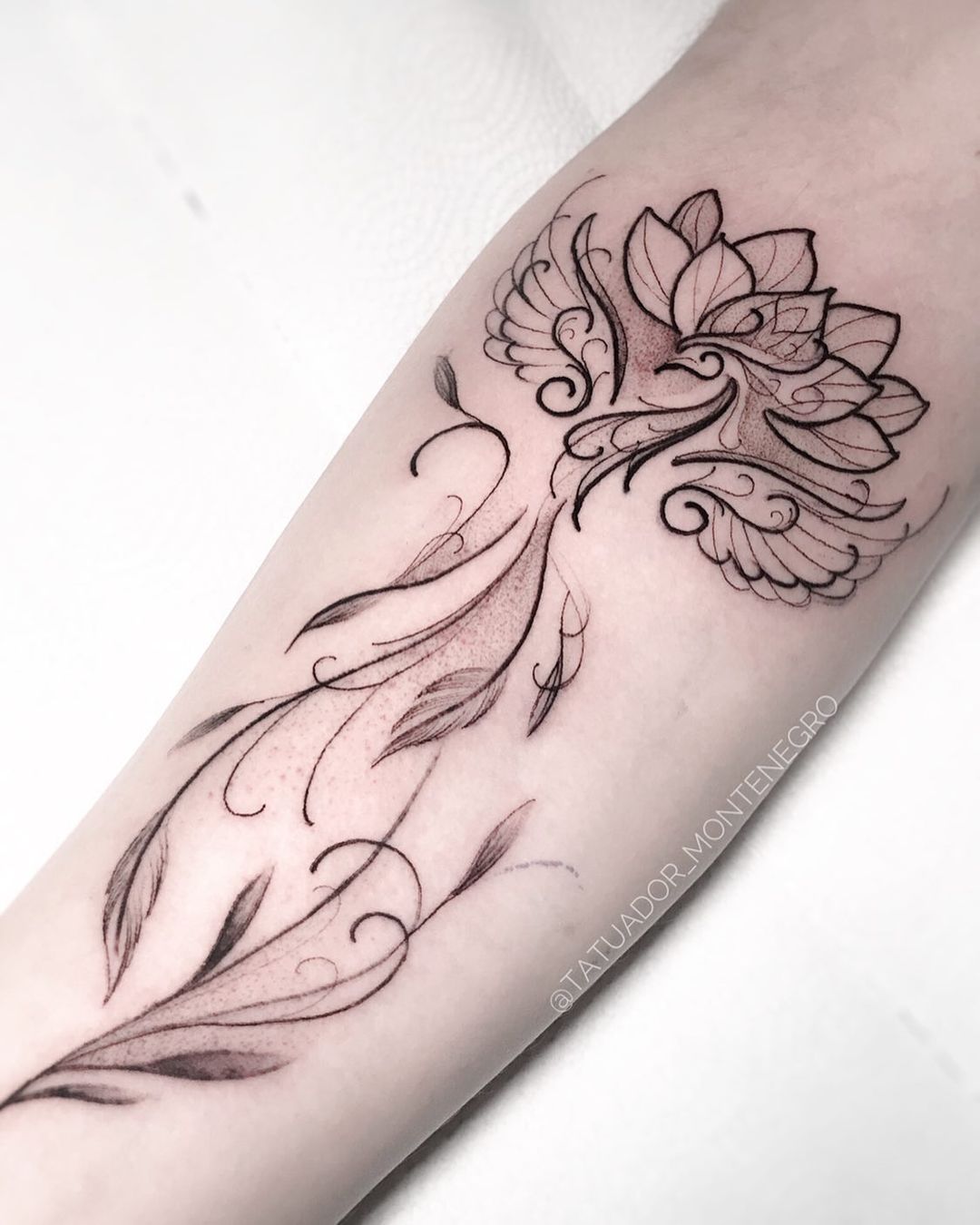 Floral Phoenix Tattoo