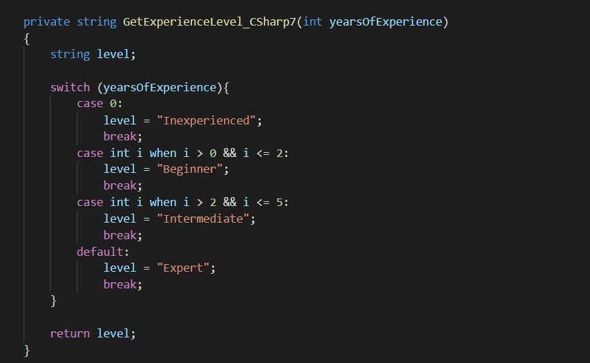 c# switch variable assignment