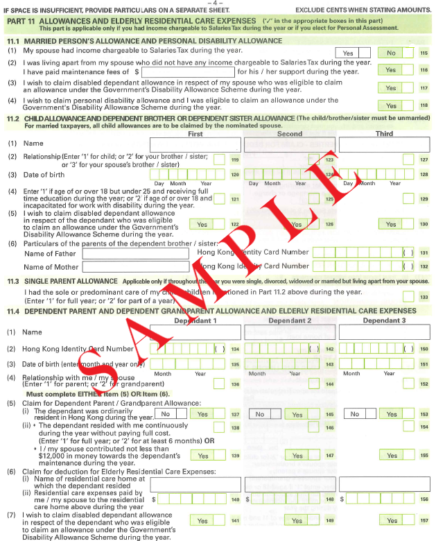 Personal Tax Return Hong Kong Page 4