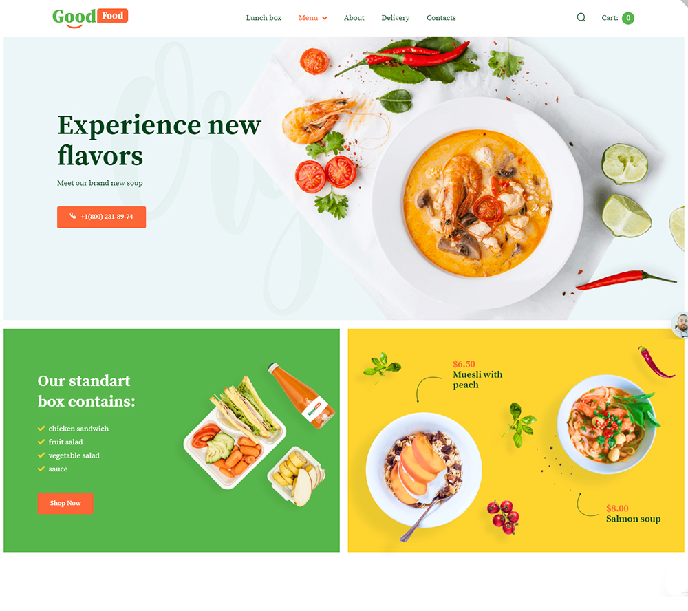 GoodFood - Elegante tema de WooCommerce para plantillas de alimentos orgánicos