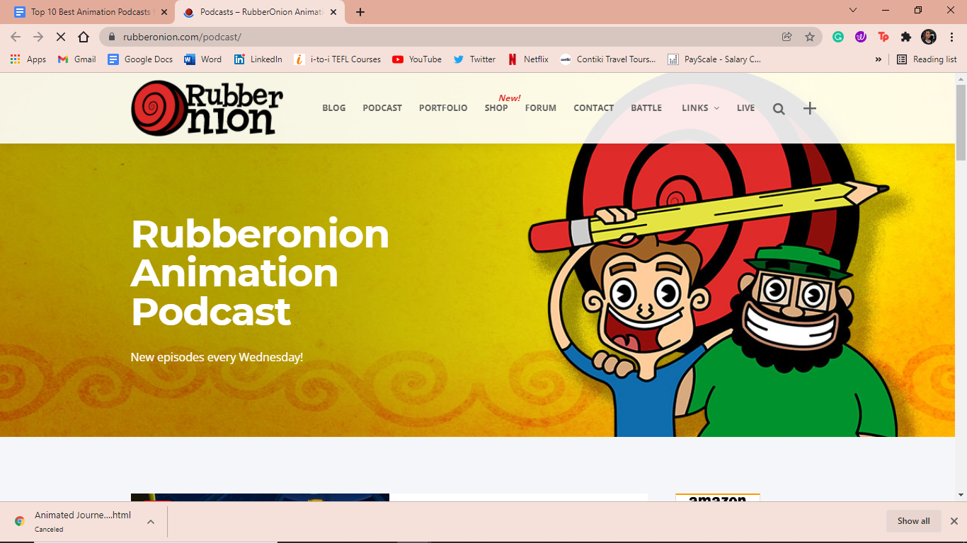 rubberonion animation podcast - for freelance animators who want to tune into engaging and inclusive content for geeking out about animations