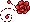 Pixel Rose Divider 3 - Bright Red - Top Right
